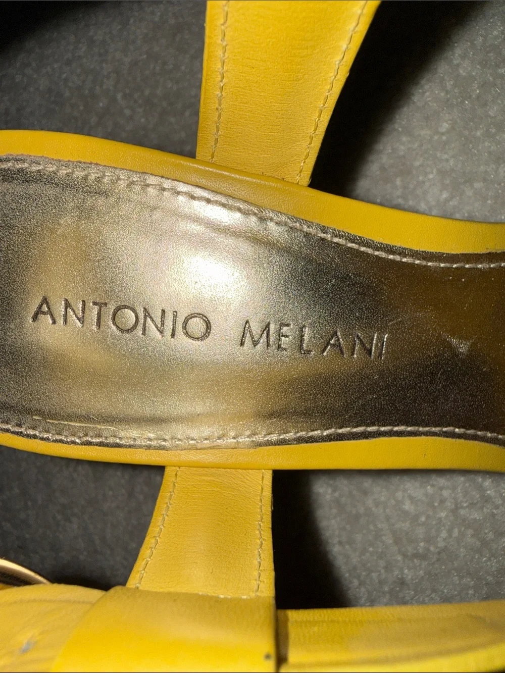 Antonio Melani Daphney Yellow Leather Espadrille Wedges Size 9.5